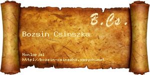 Bozsin Csinszka névjegykártya